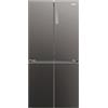 Haier Cube 83 Serie 3 Frigorifero Multidoor 4 Porte 467 Litri (311 Frigo + 156 Freezer), No Frost, Air Surround, Wi-Fi, Display Esterno, Classe E, 181.5 x 83.3 x 65 cm (AxLxP), Dark Inox, HCR3818ENMD