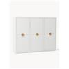 Westwing Collection Armadio componibile ad ante battenti Denise, larg. 300 cm, varie opzioni - Oro, Bianco