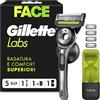 Gillette Labs Rasoio a Mano Libera con Barra Esfoliante e Lamette di Ricambio, 1 Manico + 5 Lamette Gillette Labs di Ricambio, Include Gancio da Parete e Custodia da Viaggio