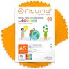 OFITURIA Fogli Colorati A5 80g, Confezione da 50 Fogli - Carta Colorata per Lavoretti, Stampante e Scrapbooking - Fogli A5 Colorati - Ideale Origami, Ufficio e Scuola (Arancione Chiaro)