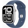 Apple Watch Series 10 Alluminio 46 mm (2024) | GPS | Argento | Cinturino sport S/M | Denim