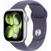 Apple Watch Series 11 Alluminio 42 mm (2025) | GPS | argento | cinturino sportivo S/M | Viola Nebbia