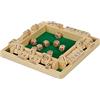 Relaxdays Shut The Box, da 10 pz., per 2 a 4 Giocatori, Gioco di società con 8 Dadi, Pieghevole, Legno, Verde/Naturale