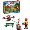PLAYMOBIL | City Action | Drone antincendio | Drone high-tech con proiettili d'acqua, pilota e accessori antincendio | Per bambini da 4 anni | 72197