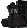 Luvia Set da 15 pezzi: pennelli da trucco "Prime Vegan Pro" in nero/oro rosa
