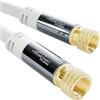 KabelDirekt - Cavo satellitare / SAT / TV - 1 m - cavo televisivo con connettore F resistente ai colpi e schermatura multipla (cavo coassiale ricevitore satellitare, bianco, DVB-T2, DVB-C, DVB-S2)