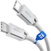 KabelDirekt - Cavo USB-C per Ricarica Veloce, Connettori Metallici + Intrecciato in Nylon, USB 2.0 - 0,3 m (Ricarica Telefoni/Computer Portatili con 60W, Ideale come Cavo di Carica/Dati, Bianco)