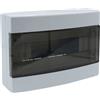 ETTROIT Centralino elettrico da parete 12 moduli IP40 bianco RAL 91682 con portello trasparente fumè - DB111912