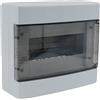 ETTROIT Centralino elettrico da parete 8 moduli IP40 bianco RAL 91682 con portello trasparente fumè - DB111908