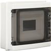 ETTROIT Centralino stagno da parete 8 moduli IP65 grigio RAL 7035 con portello trasparente fumè - DB120908