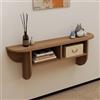 Pmnianhua Tavolo consolle galleggiante in legno massello, tavolo da ingresso stretto con ripiano portaoggetti, tavolino moderno per ingresso, corridoio (noce, 100 cm)