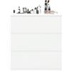 HITSUKI Comodino Bianco Con 3 Cassetti, Grande Comodino E Cassettiera Moderna Per Camera Da Letto E Soggiorno, Con Guide Silenziose E Protezione Anti-Ribaltamento, 70 X 40 X 75 Cm