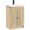 vidaXL Set di mobili da bagno in rovere Sonoma, 78,5 x 37,5 x 81 cm, set di mobili moderni per bagno, contenitore in legno, essenziale per lavandino, design pratico