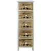 Rebecca Mobili Cassettiera Salvaspazio, Settimino Bianco Marrone, Scandinavo, Legno, 5 Cassetti, Ingresso Soggiorno - Misure: 91 x 26 x 30 cm (HxLxP) - Art. RE6490