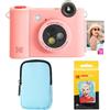 KODAK Smile+ 2-in-1 Fotocamera & Stampante Foto Bluetooth - Pacchetto Iniziale + Custodia Deluxe + Carta Zink 20pz - 10MP - Rosa