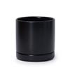 D'vine Dev Vaso per piante in ceramica con foro di drenaggio e piattino, vaso rotondo cilindrico per interni, 15,2 cm, nero, 94-O-S-2