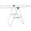 MSV - Stendibiancheria Tetras 18M Grande - Acciaio Inox Grigio e Nero - 137x60x92cm - Pieghevole - Ideale per Asciugare il Bucato - Salvaspazio - Pratico e Resistente