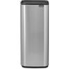 Brabantia Bo Touch Bin 30L (Matt Steel Fingerprint Proof), Pattumiera rettangolare salvaspazio, Cestino apertura soft touch, Secchio spazzatura con secchio rimovibile e sacchetti PerfectFit inclusi