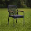 Vacchetti Poltrona alluminio Dean antracite con corda e cuscino grigio cm56x62h85 Vacchetti