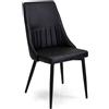 Vacchetti Sedia ecopelle Oliver nero struttura nero Vacchetti