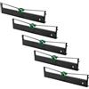 vhbw 5x nastro inchiostrato compatibile con Compuprint TSP 40 Plus, TSP 40 +, SP 40 Plus stampante ad aghi - nero