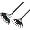 Adam Hall cables CAVO MULTIPOLARE 8 XLR MASCHIO A 8 JACK STEREO 6,3 MM 3 STAR L8 MV 0500 5 METRI