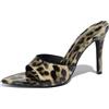 Gicoiz Moda Tacco Alto Mules Donna Sposa Pantofole Polka Dot Estate Pantofole Festa Tacco a Spillo Pointed Carina Bowknot Sandals Punta Aperta Leopard Numero 36.5 EU-37Cn