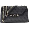 GUESS borsa a tracolla borsetta Lindsey Convertible Xbody Flap Coal Logo grigio scuro