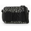 Armani Exchange Logo Placket Top Zip Camera Crossbody Bag, Custodia per Fotocamera Donna, Beige/Nero, Einheitsgröße