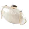 Zodazoqa Pochette acrilica a forma di conchiglia alla moda in acrilico metallizzato borsa da sera lucida bianco perla pochette con chiusura metallica oro borse e borse per donne festa di nozze