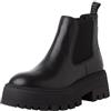 Tamaris Donna Chelsea Leder Blockabsatz Bequem, Black, 39 EU