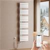 S'AFIELINA Scaldasalviette Elettrico Bagno WiFi 1599×400mm, termoarredo Elettrico Bagno con termostato, programmabile, LCD, 800 W, scalda Asciugamani Elettrico a Basso consumo, Bianco