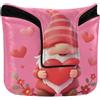 GuoChe Copri testa per mazzuolo magnetico Snap Putter Copritesta per Mallet Square PU Pelle Impermeabile San Valentino Gnomi Carini Cuori Amore Floreale Gnome