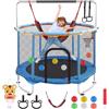 Hocamel Trampolino per bambini, 142-160 cm, regolabile, con cestino da basket, 200 kg, per interni ed esterni, regalo di compleanno per ragazzi e ragazze dai 3 ai 9 anni