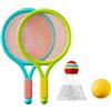 HGENAHGTF Set di racchette da tennis per bambini, morbide palline da allenamento per badminton, volani da tennis, racchette da tennis per bambini, set di racchette da badminton per bambini