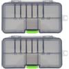 TEHAUX 2pezzi Scatola Esche da Pesca Doppia Faccia Verde Pp ABS