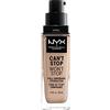 NYX Professional Makeup Fondotinta, Can't Stop Won't Stop Full Coverage Foundation, Lunga tenuta, Waterproof, Finish MattePorcelain