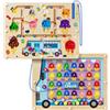 Tymokcall Labirinto magnetico per auto 2 in 1, con numeri dell'alfabeto, puzzle in legno, giocattolo prescolare Montessori, regalo per ragazzi e ragazze dai 3 ai 5 anni (gelato, taglia unica)