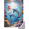 QHVMXCZB Delfino Ambiente Sottomarino Puzzle 1000 Pezzi Carta per Adulti Barriera Corallina Mare Relax Decorazione Casa Regalo Famiglia 52x38cm/1000pcs
