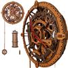 WOODEN.CITY Puzzle 3D per adulti - Orologio da parete industriale vintage - Puzzle in legno - Kit di costruzione di orologi meccanici