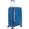 NPLE Valigia da Stiva L 74x48x31 cm, Polipropilene Rigido, 4 Ruote Doppie, Blocco 3 Combinazioni, Zip Antifurto, Tessuto Interno 230D, Alta Resistenza (Ottanio, L)
