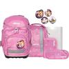 ergobag pack set Zaino scolastico ergonomico e flessibile, 6 pezzi, per la prima elementare Magic CloudBear - Pink