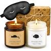 YINUO LIGHT Candele Profumate,Confezione da 2 candele profumate, set regalo per donne, accogliente, per aromaterapia e comoda maschera per gli occhi, regalo perfetto per mamme, amici e cari