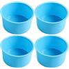 Generic Mini stampi per torte in silicone, rotondi da 10 cm, antiaderenti, riutilizzabili, strumenti da forno per gelatina, mousse e dessert (blu, 4 pezzi)