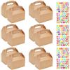 XWCHASA 12 Scatola Regalo con 3 Adesivi a Forma di Lettera, 16 x 9 x 8,5 cms Catoline Cartone per Snack e Torte per Bambini Compleanno Matrimonio Baby Shower Decorazioni (Marrone)