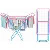 SOLEPLASTIC Stendino in Metallo - 20 METRI di Stenditura - (Azzurro e Fucsia)