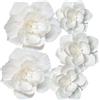 ANSOMO Fiori di carta bianchi artificiali 3D decorazione da parete matrimonio compleanno sposa baby shower nursery sfondo tavolo centrotavola decorazioni per feste forniture