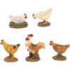 FADEDA 5 statuette per presepe con galline, altezza: 4 cm, dipinte a mano, fedeli ai dettagli, decorazione da tavolo natalizia