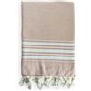 DUST/ROSE Telo Mare Fouta in Cotone con Lato in Spugna, Rosa Cipria con Righe Panna, 165 x 90 cm