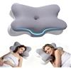 CKCLR Cuscino Cervicale Memory Foam | 2 Altezze Cuscino Collo 67x37x8.5/9.5 cm
